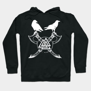 Huginn and Muninn, Odins Raven and Valknut Hoodie